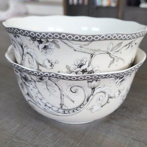 Set of 2 Adelaide Antique White Bowls by 222 Fifth, New